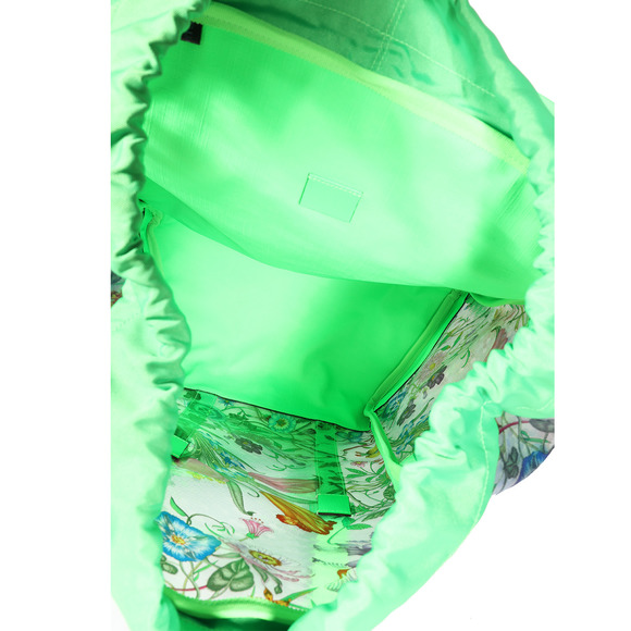Gucci Neon Green Leather & Flora PVC Backpack - Picture 5 of 5